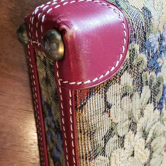 Mark Cross floral tapestry handbag
